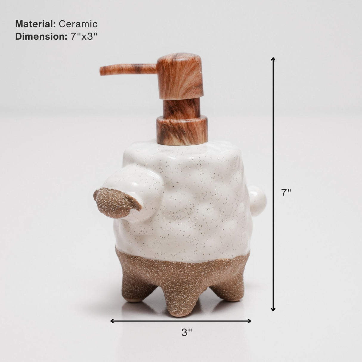 Sheep Shape Ceramic Soap Dispenser – Adorable Handcrafted Bathroom Accessory | Pinch of Pretty