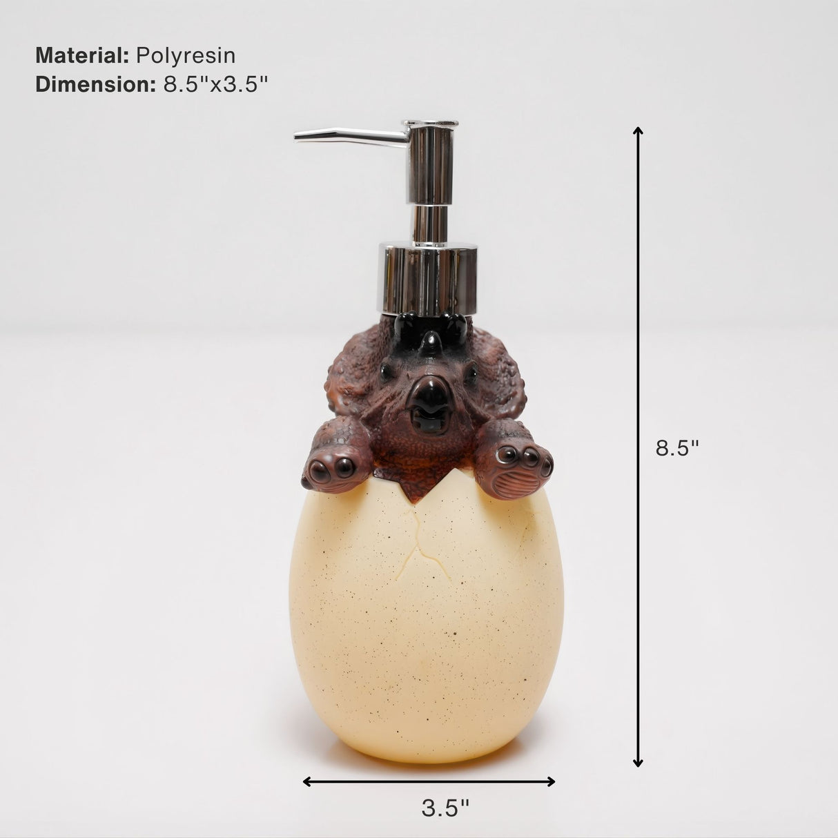 Brown Dino Egg Soap Dispenser – Handcrafted Polyresin Bathroom Accessory | Pinch of Pretty