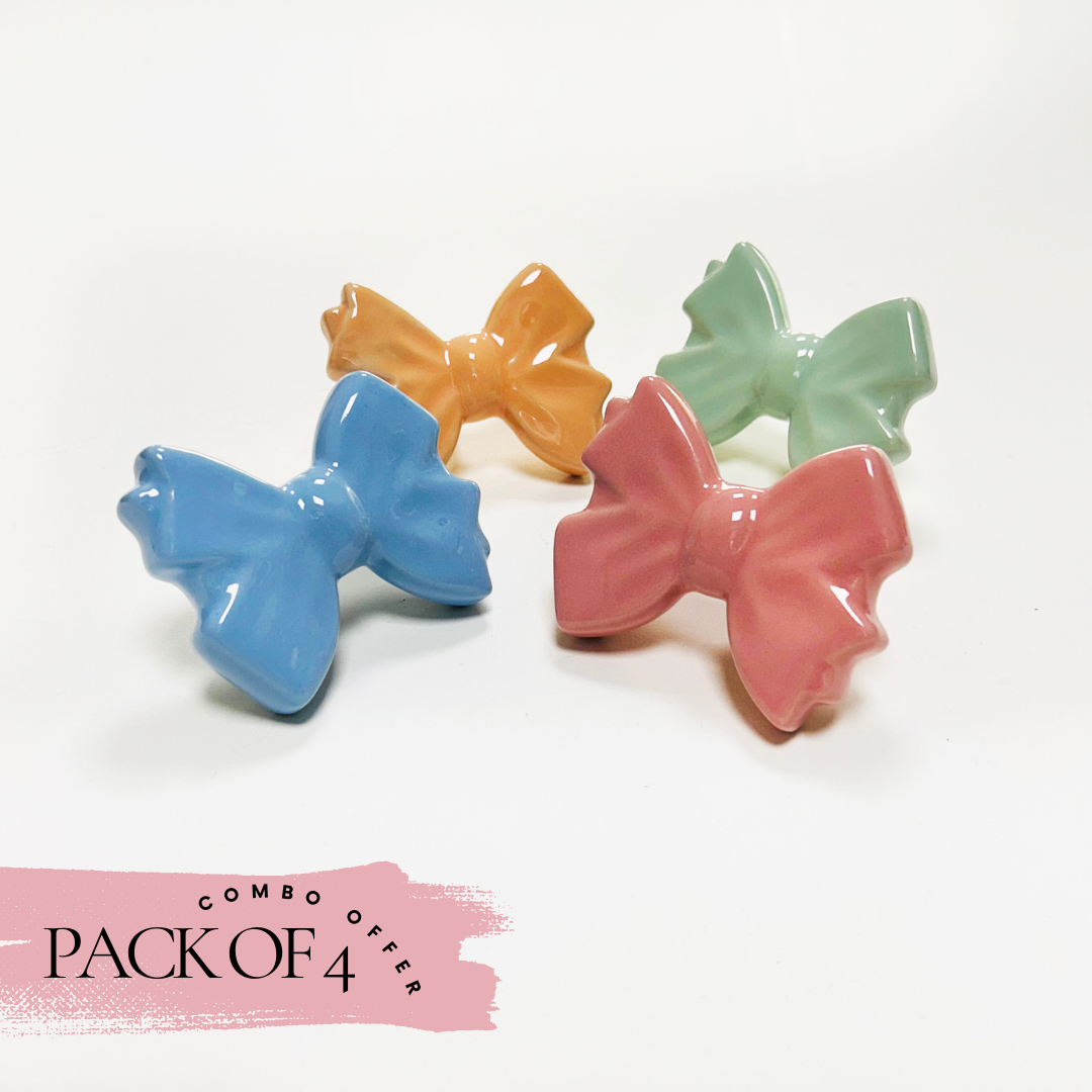 Special Combo Offer: Pack of 4 Bow Ceramic Knobs at the Price of 3