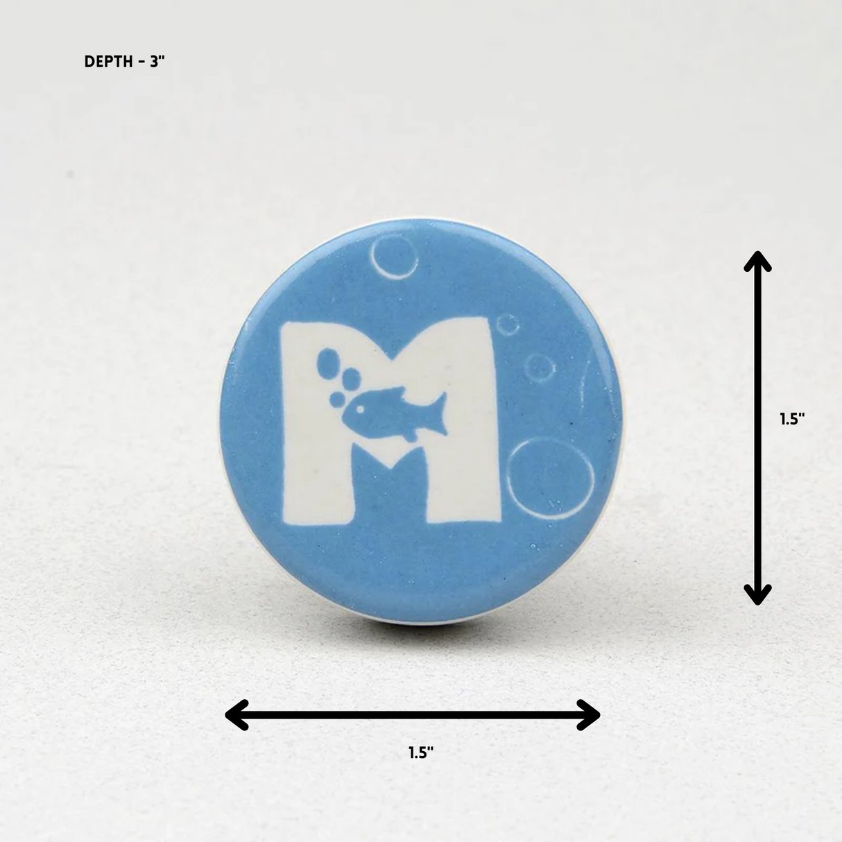 Deep Blue Sea M Ceramic Knob – Stylish Cupboard & Drawer Handle for Kids’ Room