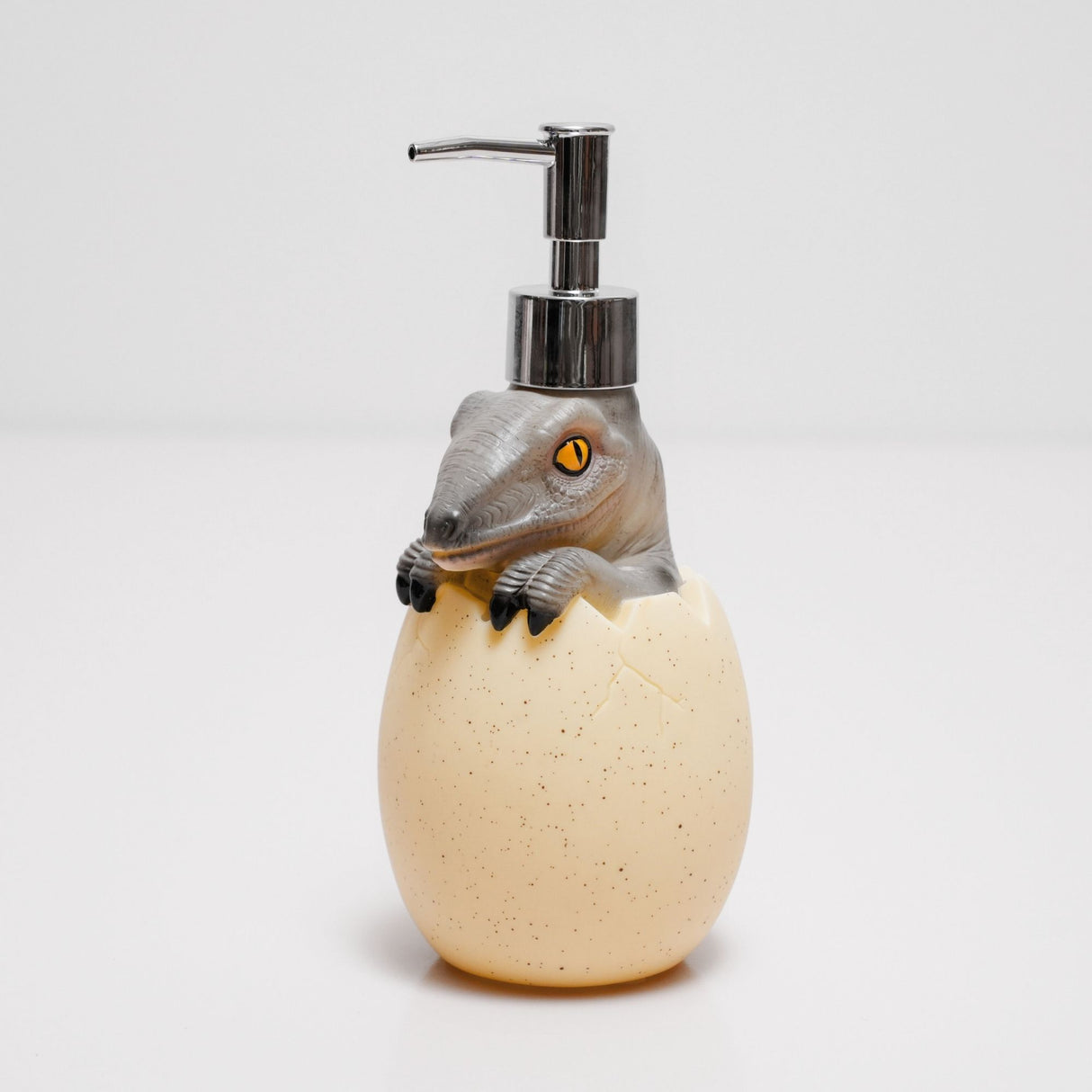 Grey Dino Egg Soap Dispenser – Handcrafted Polyresin Bathroom Accessory | Pinch of Pretty