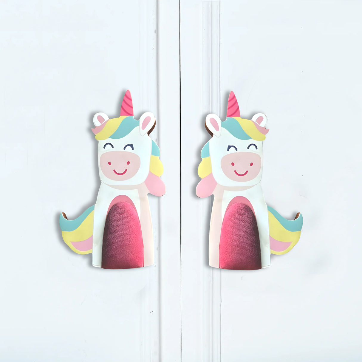 Happy Spark Unicorn Cupboard Handles with Fabric