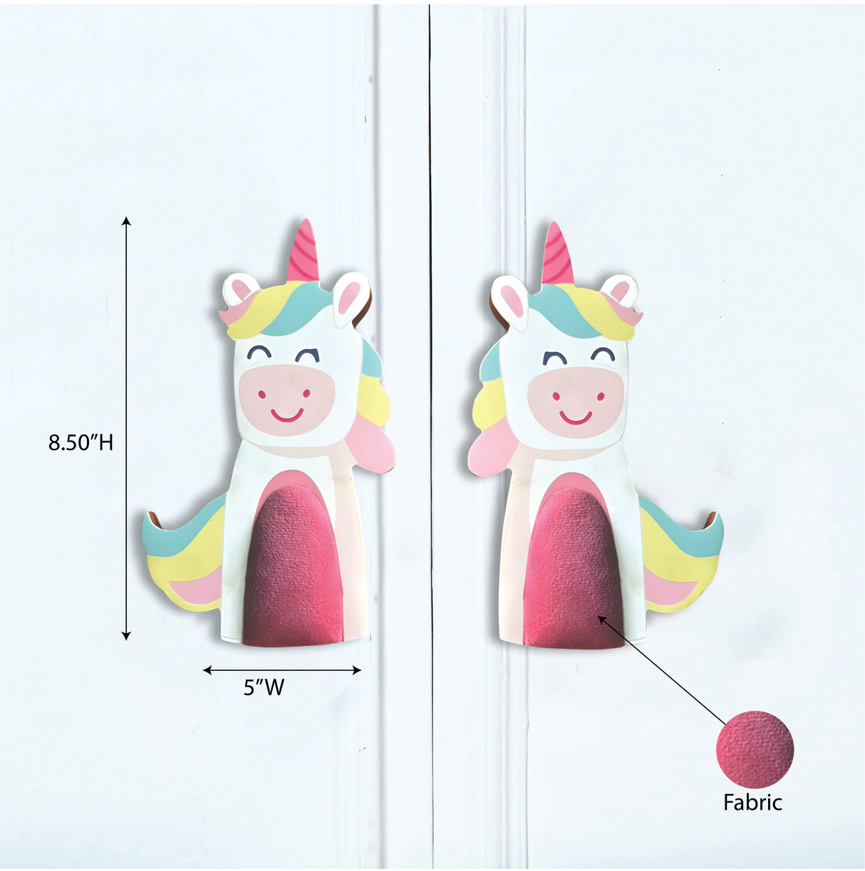 Happy Spark Unicorn Cupboard Handles with Fabric