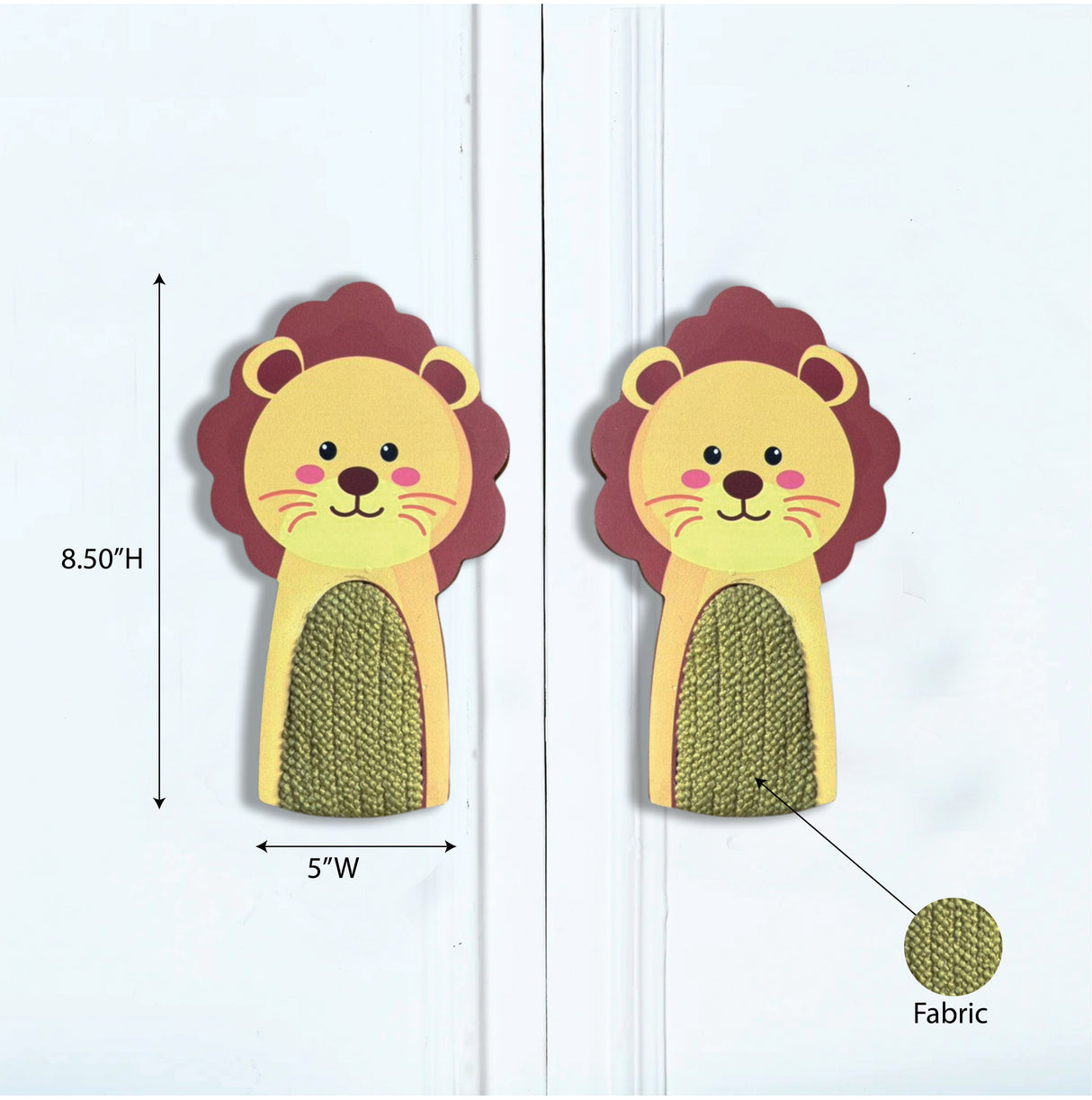 Lion Cupboard Handles with Fabric – Roar-some Charm for Your Little One’s Room!
