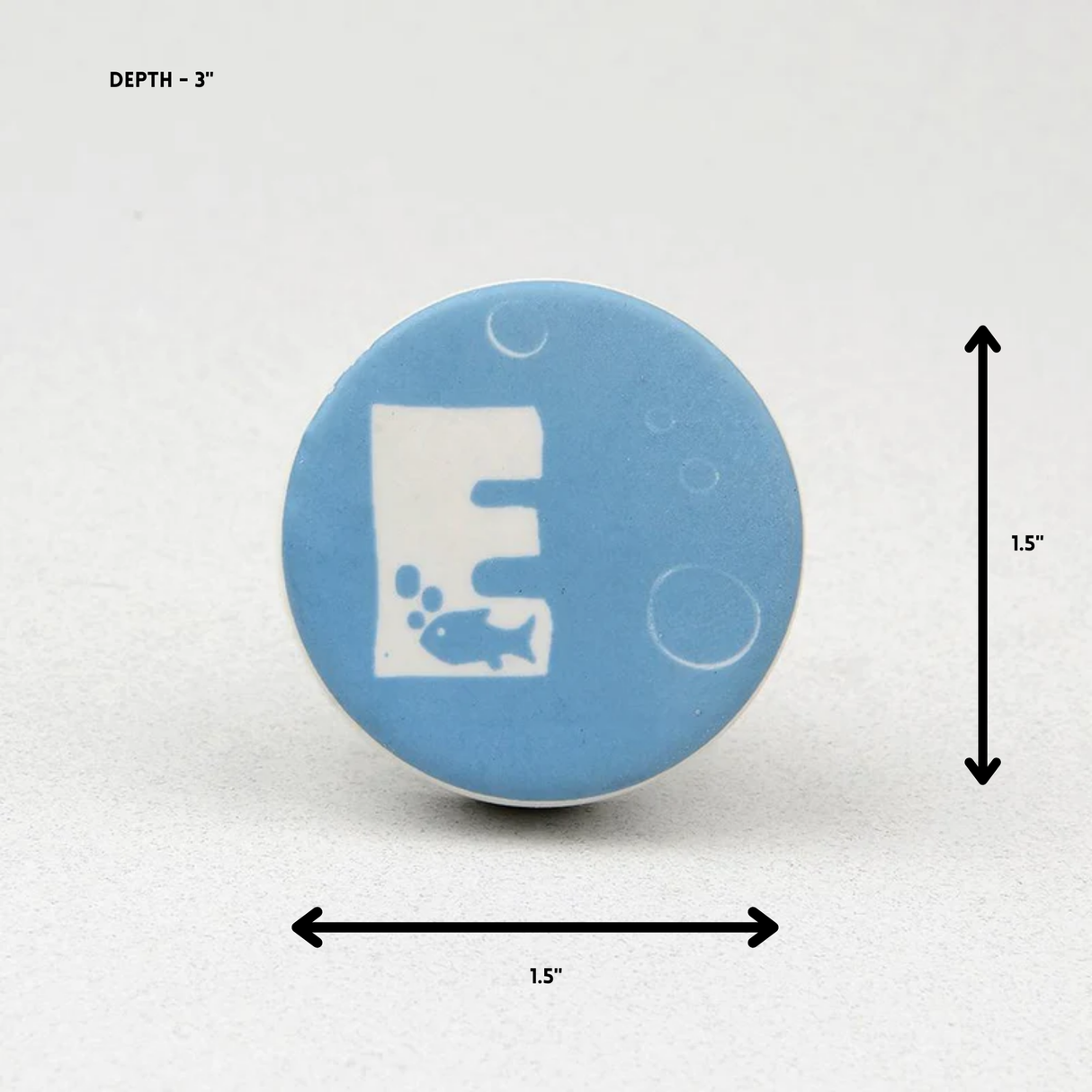 Deep Blue Sea E Ceramic Knob – Stylish Cupboard & Drawer Handle for Kids’ Room