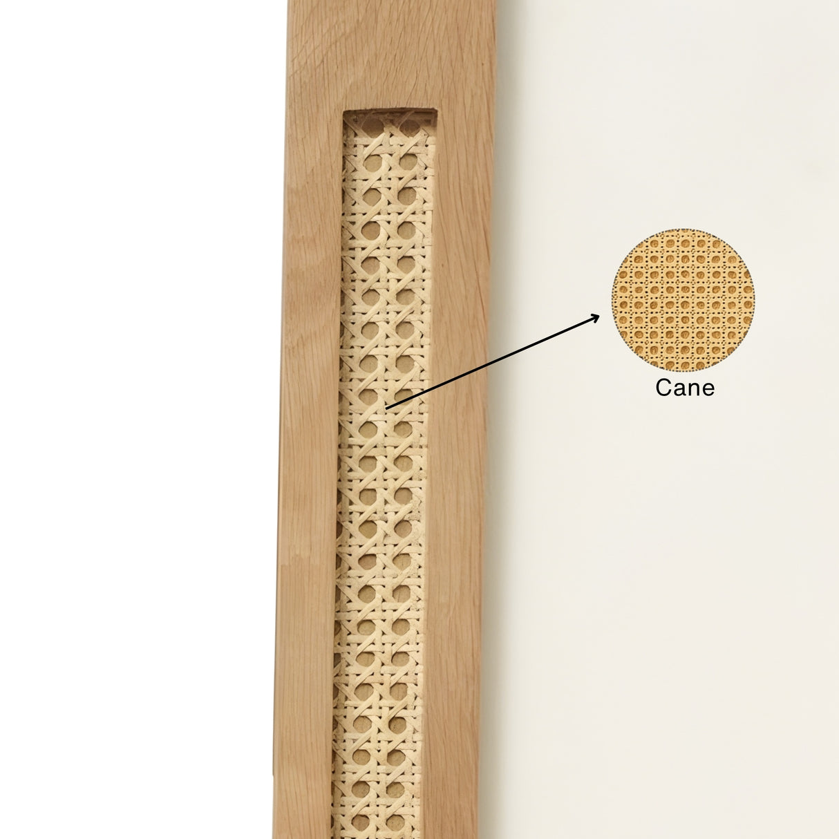 Oak and Rattan Accent Mirror