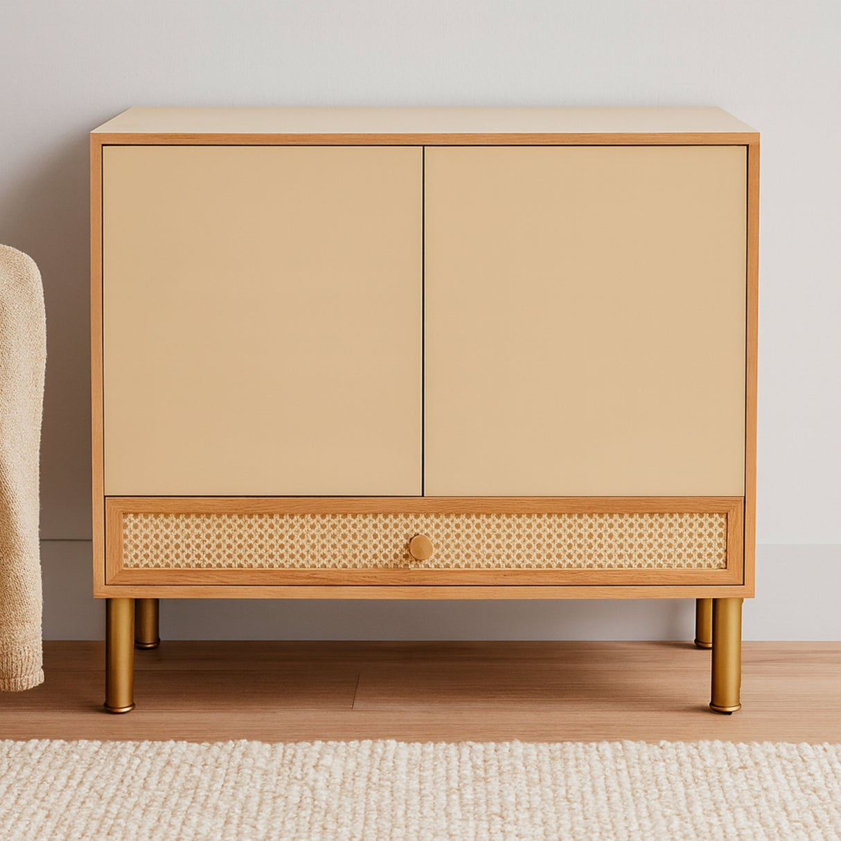 Oak Cane Storage Cabinet