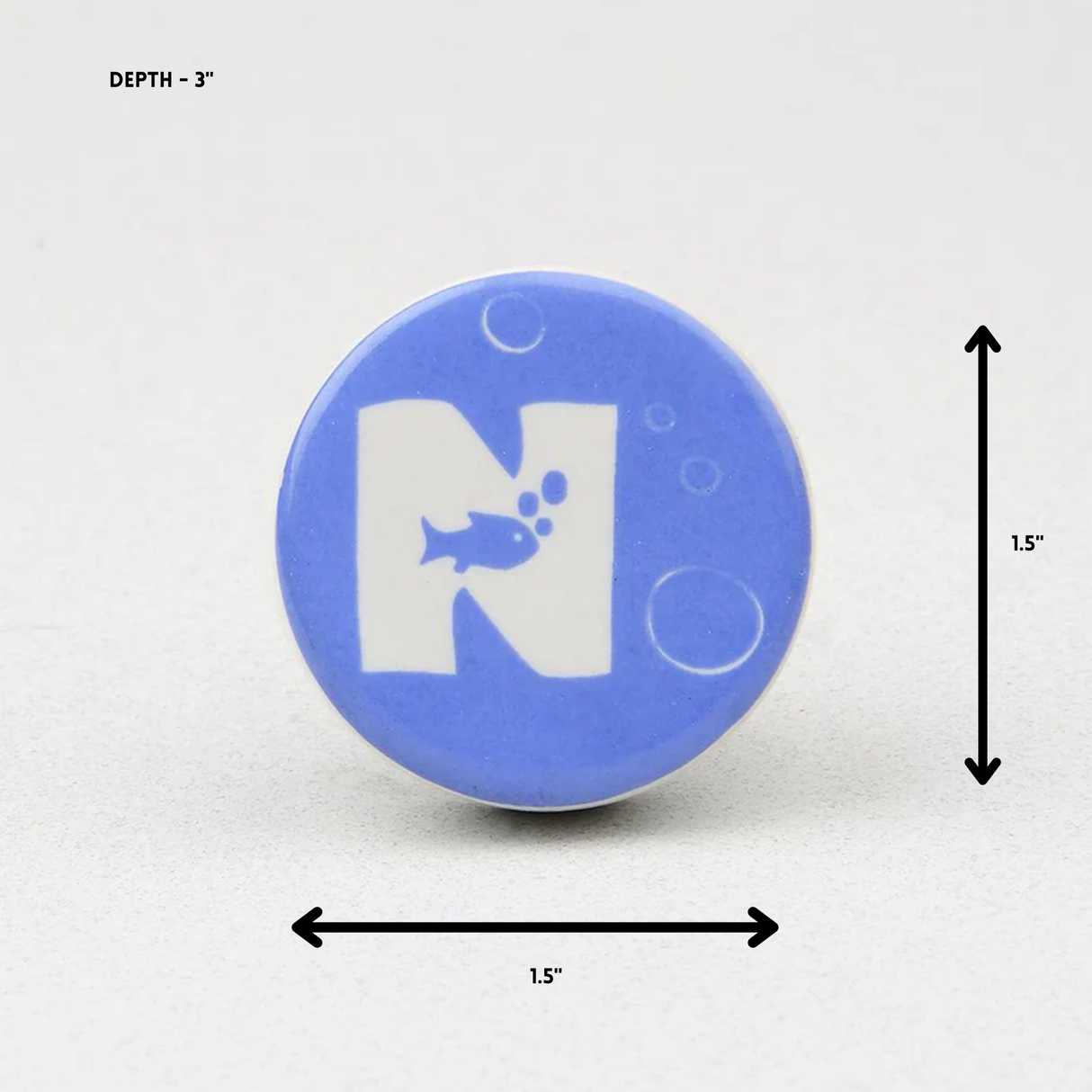 Blue Sea N Ceramic Knob – Stylish Cupboard & Drawer Handle for Kids’ Room