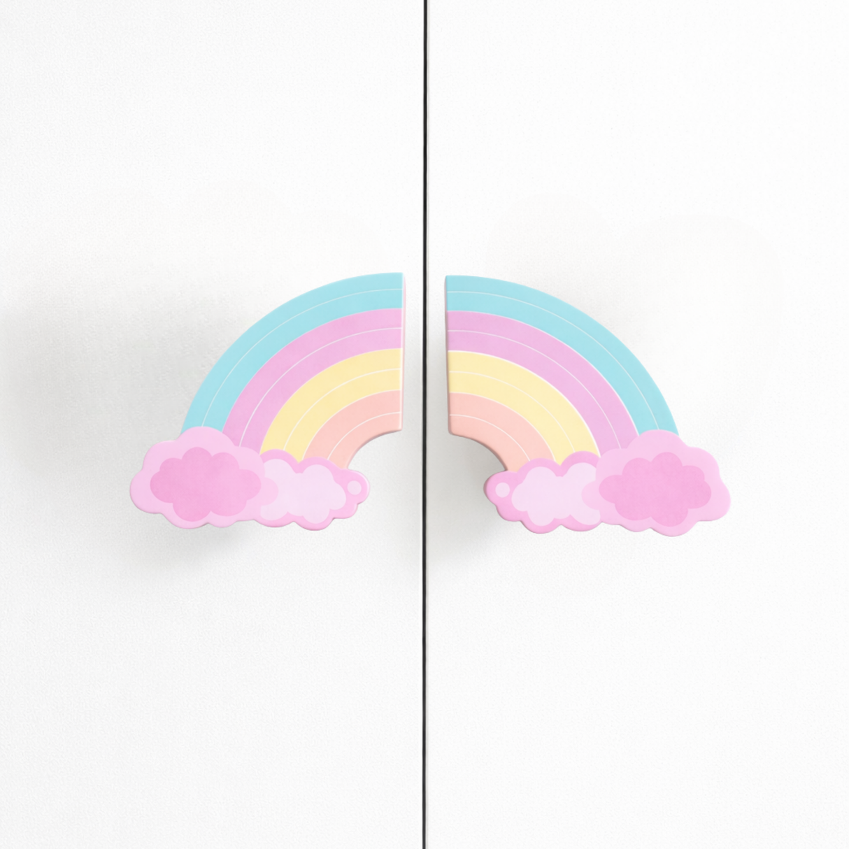 Enchanted Sky Rainbow Wooden Cupboard / Drawer Handles for Kids