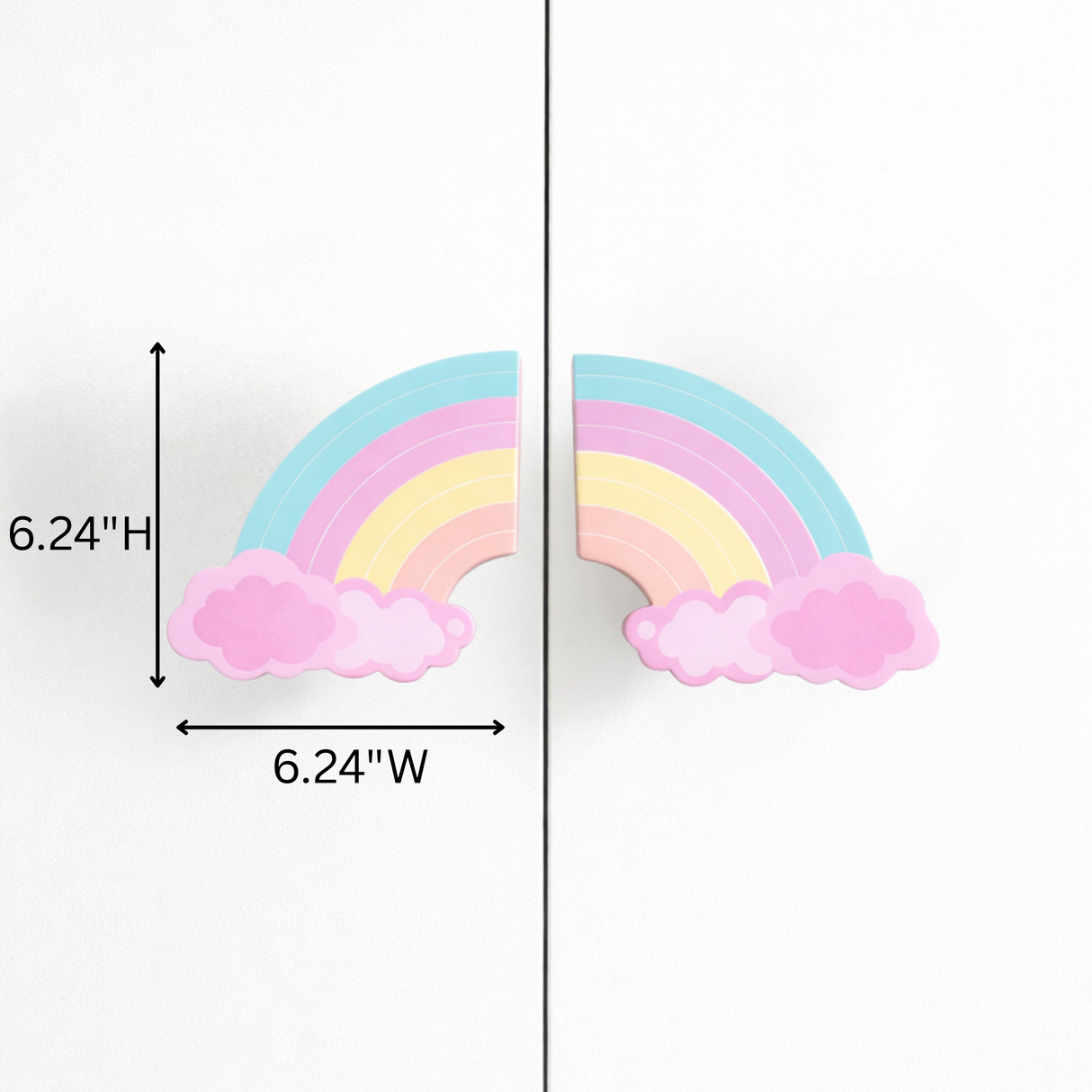 Enchanted Sky Rainbow Wooden Cupboard / Drawer Handles for Kids