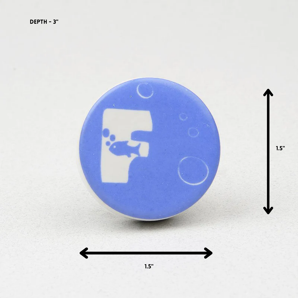 Blue Sea F Ceramic Knob – Stylish Cupboard & Drawer Handle for Kids’ Room