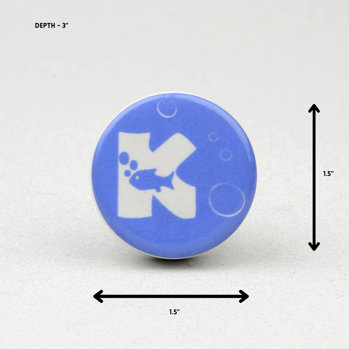 Blue Sea K Ceramic Knob – Stylish Cupboard & Drawer Handle for Kids’ Room