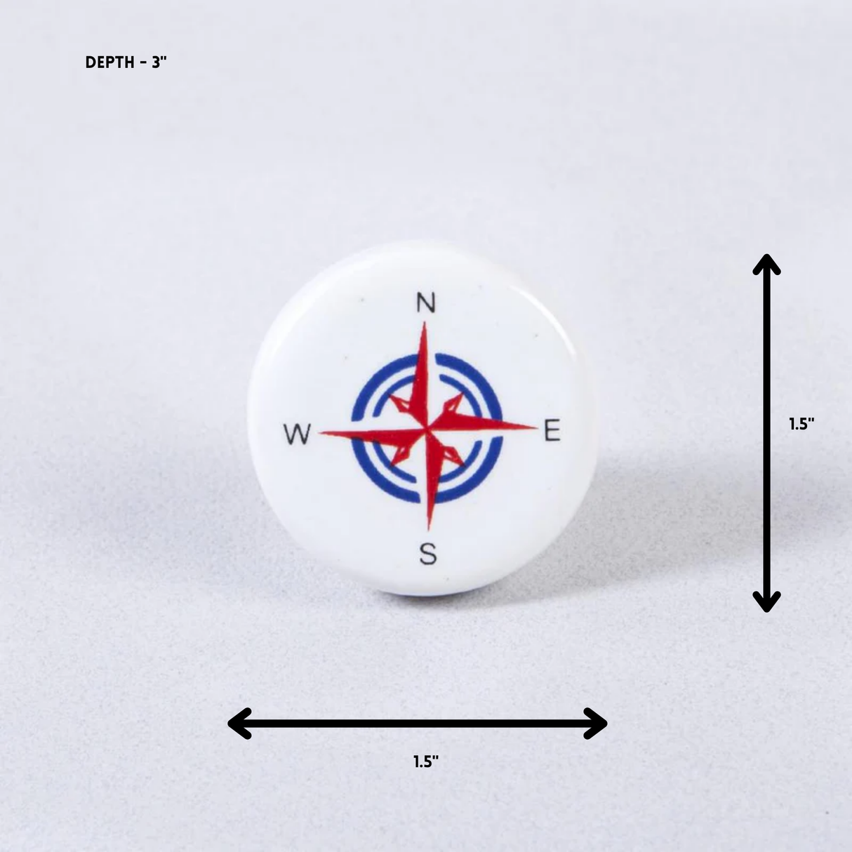 Compass Ceramic Knob – Stylish Cupboard & Drawer Handle for Kids’ Room