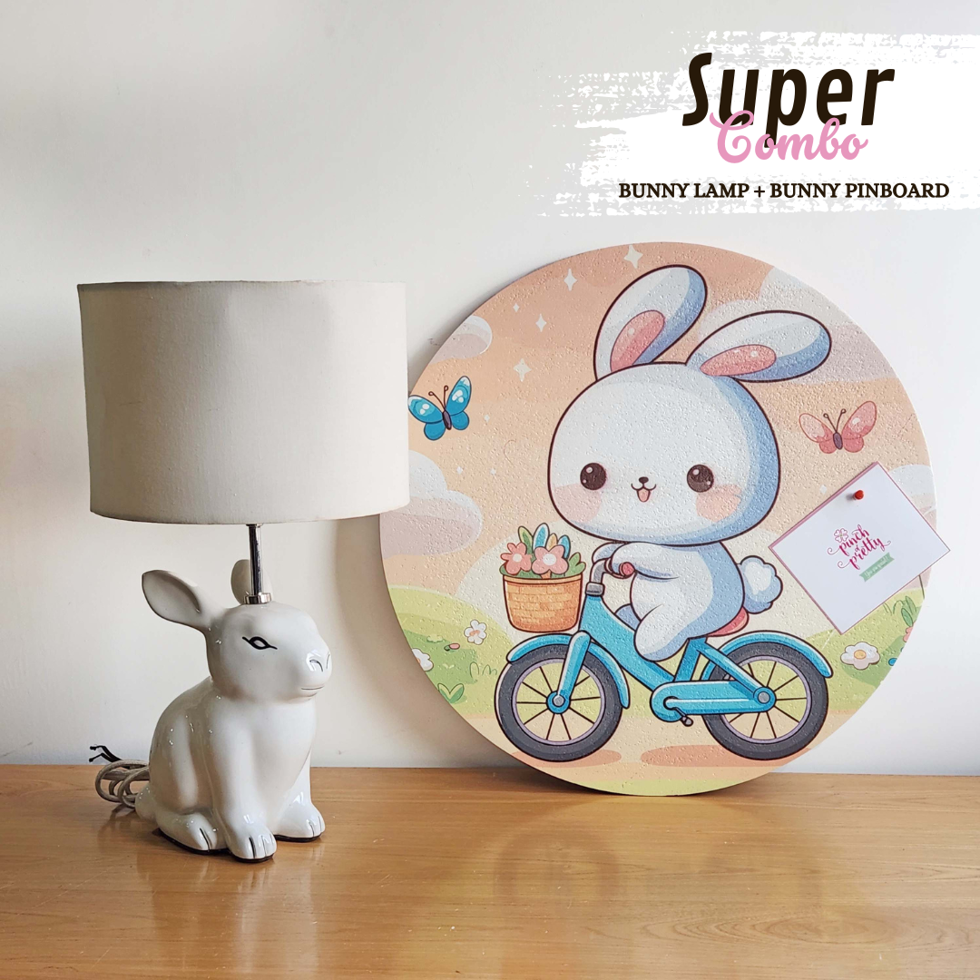 Bunny Lamp & Bunny Pinboard Combo