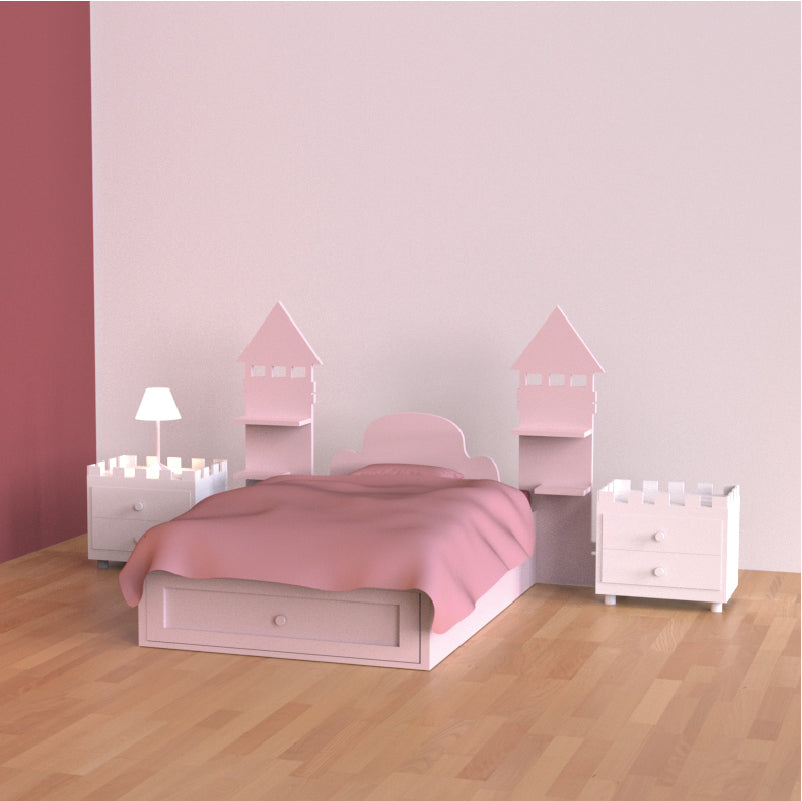 Princess Castle Bed with Storage Drawer