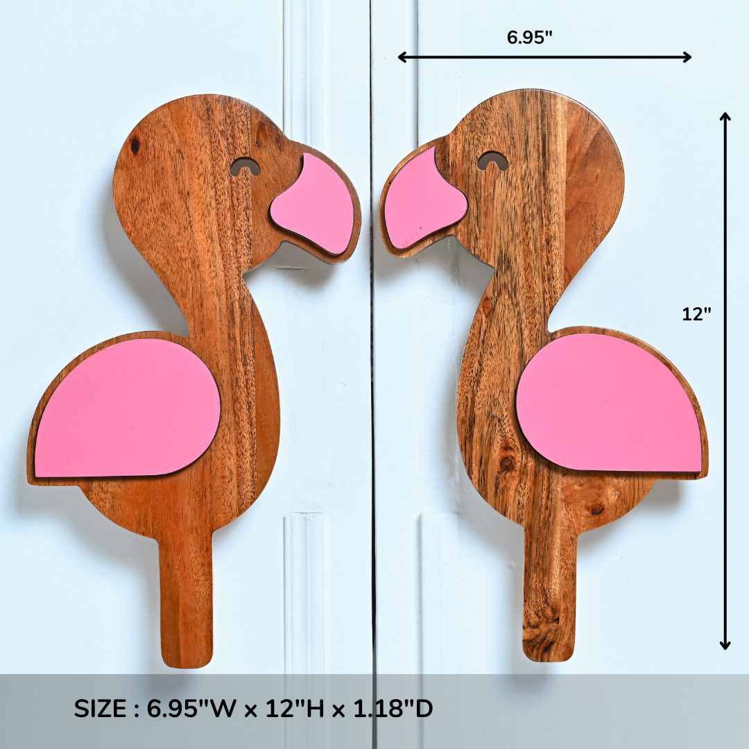 Flamingo Wooden Cupboard Handle / Drawer Knob – Handcrafted Kids Room Hardware | Pinch of Pretty