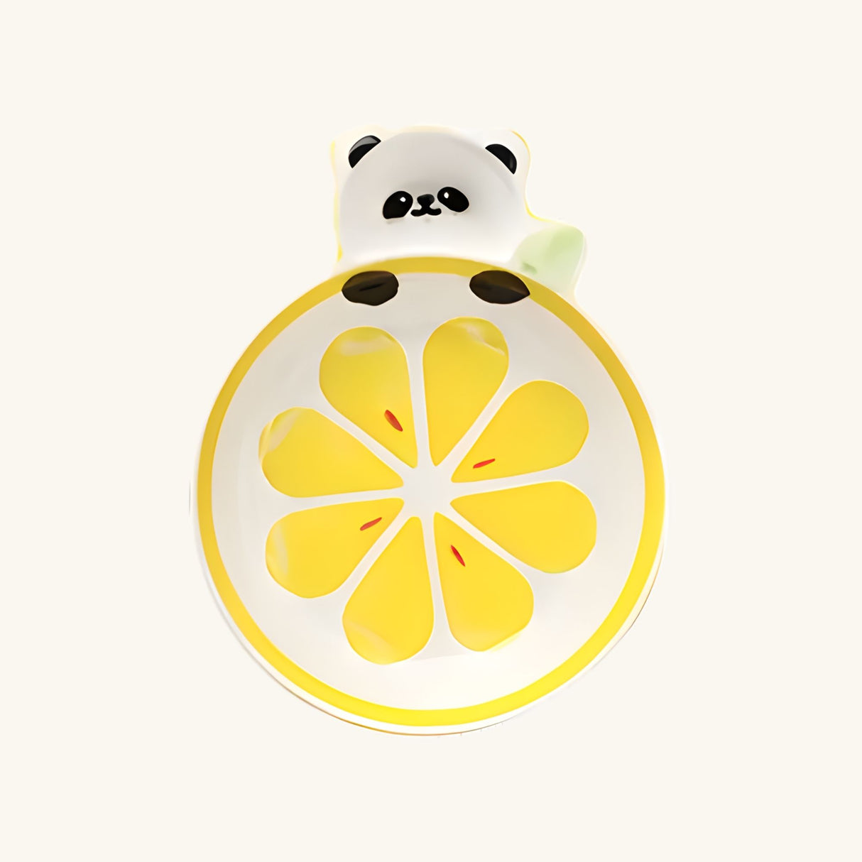 Panda Lemon Slice Ceramic Plate – Handcrafted Fruit & Animal Kids Dinnerware | Pinch of Pretty