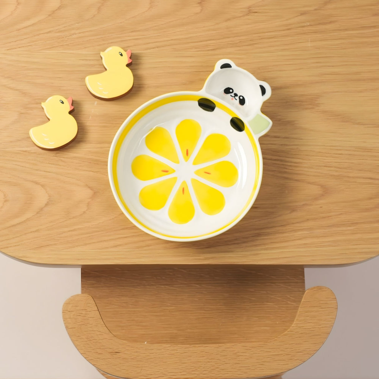Panda Lemon Slice Ceramic Plate – Handcrafted Fruit & Animal Kids Dinnerware | Pinch of Pretty