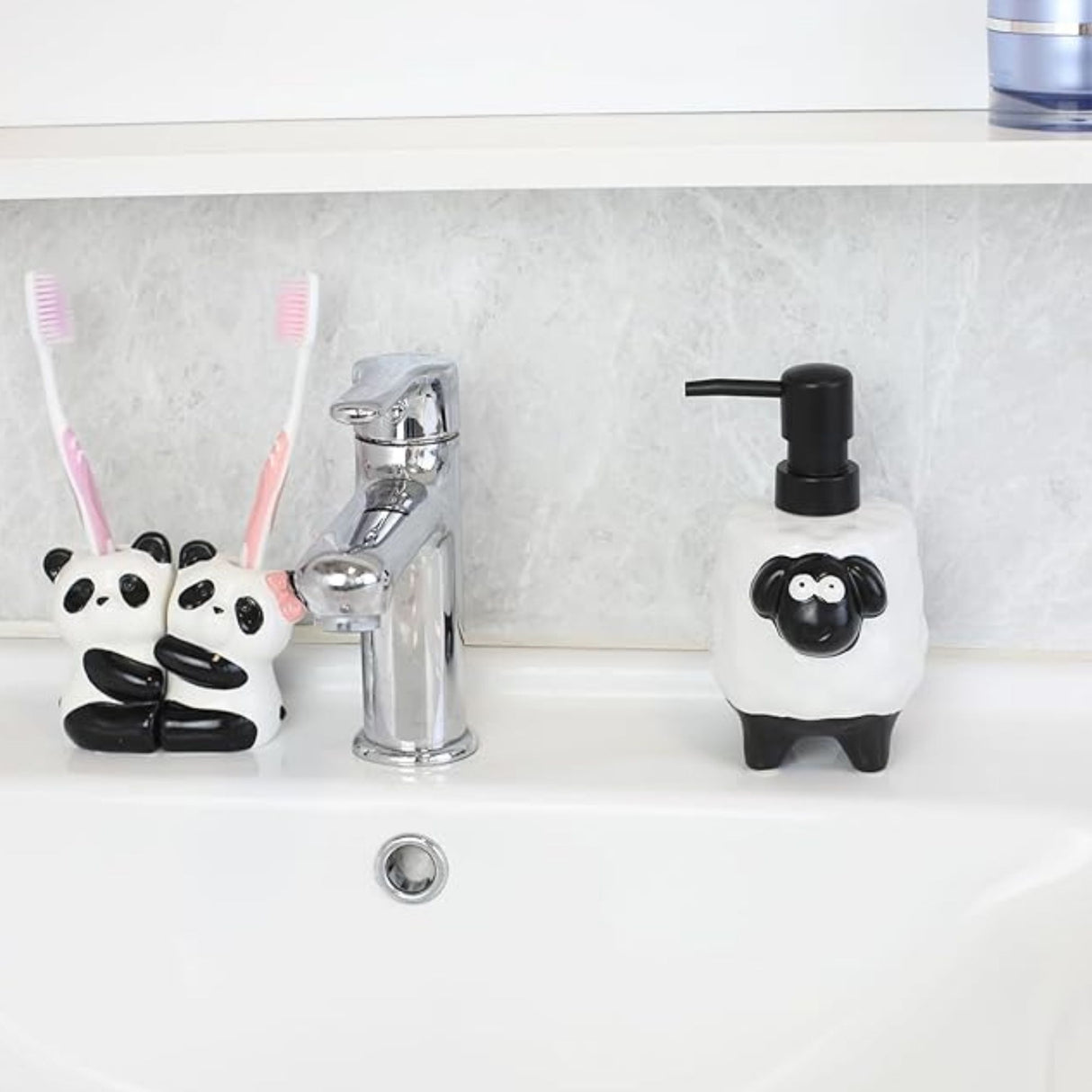 Sheep Shape Ceramic Soap Dispenser – Adorable Handcrafted Bathroom Accessory | Pinch of Pretty