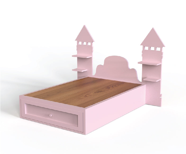 Princess Castle Bed with Storage Drawer
