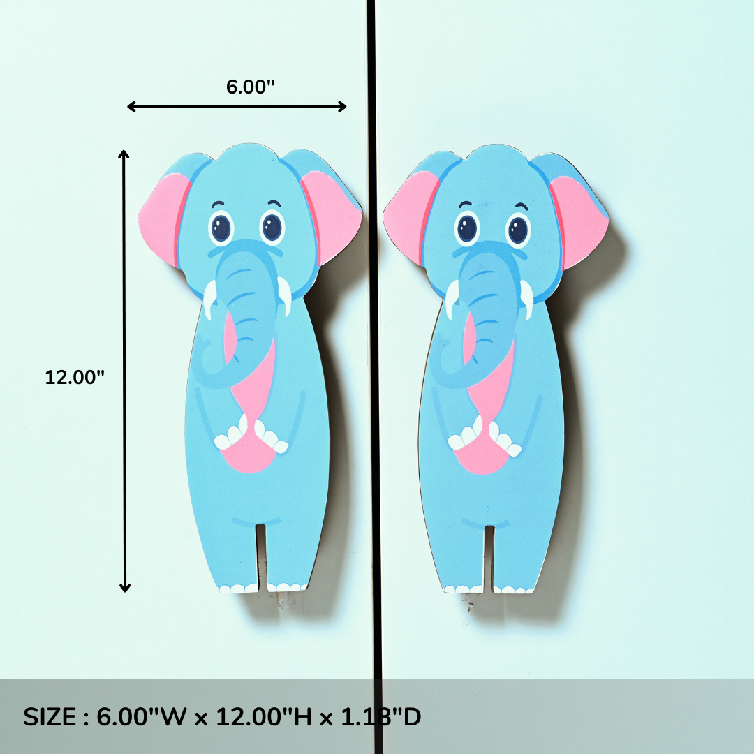 Blue Elephant Wooden Cupboard Handle / Drawer – Handcrafted Kids Room Hardware | Pinch of Pretty