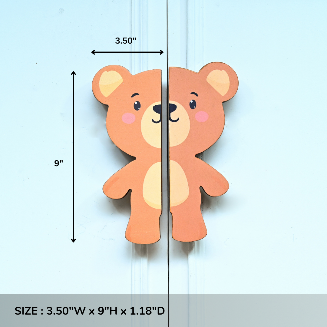 Teddy Bear Wooden Cupboard Handle / Drawer – Handcrafted Kids Room Hardware | Pinch of Pretty
