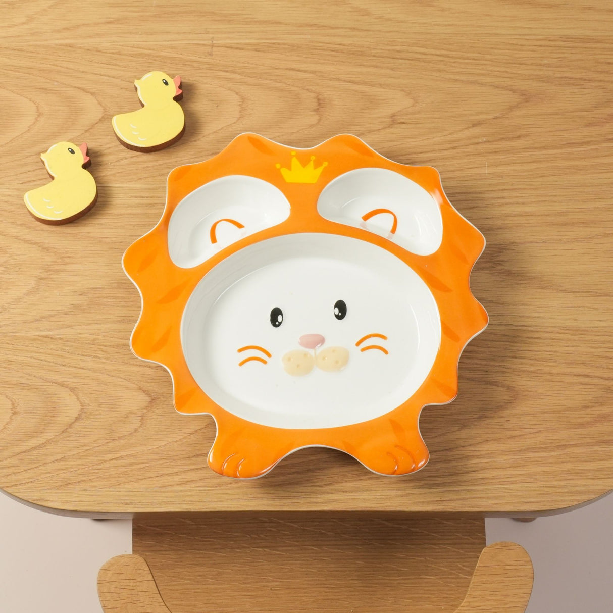 King Lion Crown Ceramic Plate – Handcrafted Safari Animal Kids Dinnerware | Pinch of Pretty