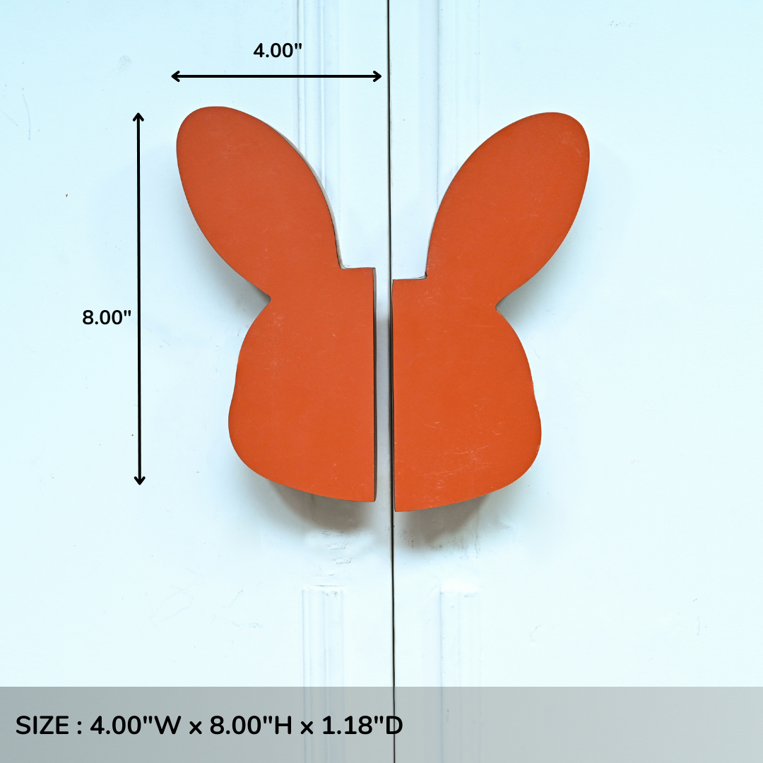 Orange Bunny Wooden Cupboard Handle / Drawer – Handcrafted Kids Room Hardware | Pinch of Pretty