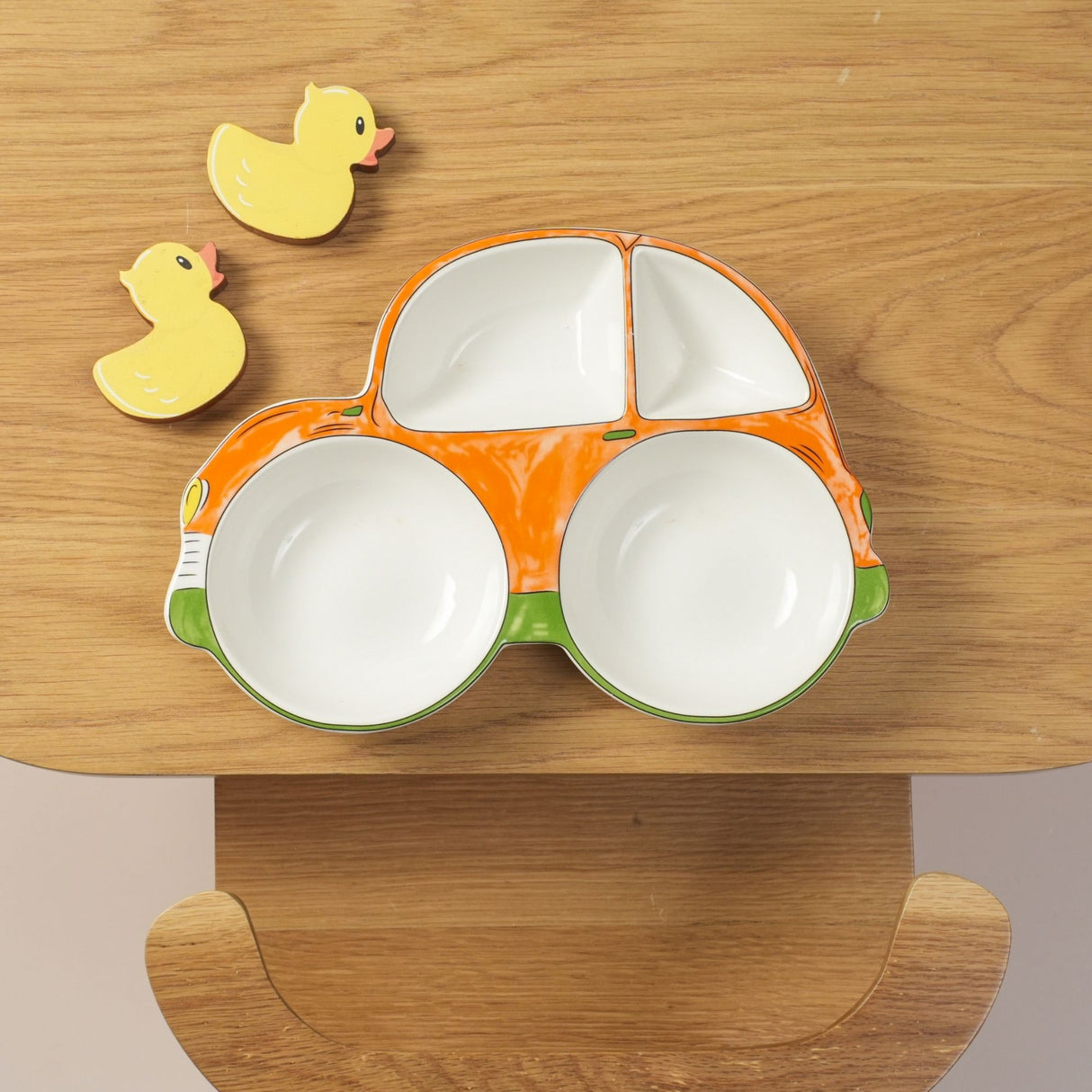 Orange Speedy Car Ceramic Plate – Handcrafted Race Car Kids Dinnerware | Pinch of Pretty