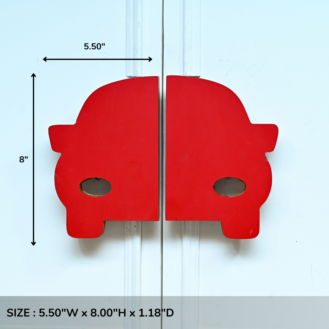 Red Car Wooden Cupboard Handle / Drawer – Handcrafted Kids Room Hardware | Pinch of Pretty