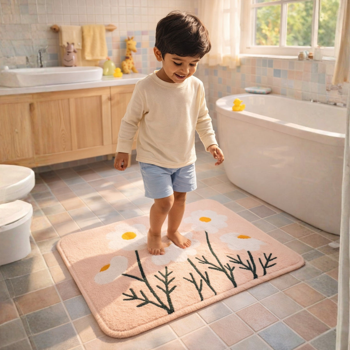 Daisy Garden Kids Rug – Soft Floral Play Mat | Pinch of Pretty