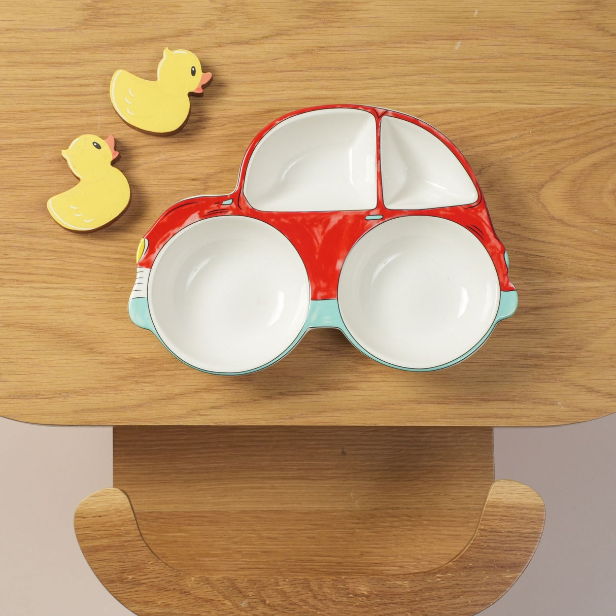 Red Speedy Car Ceramic Plate – Handcrafted Race Car Kids Dinnerware | Pinch of Pretty