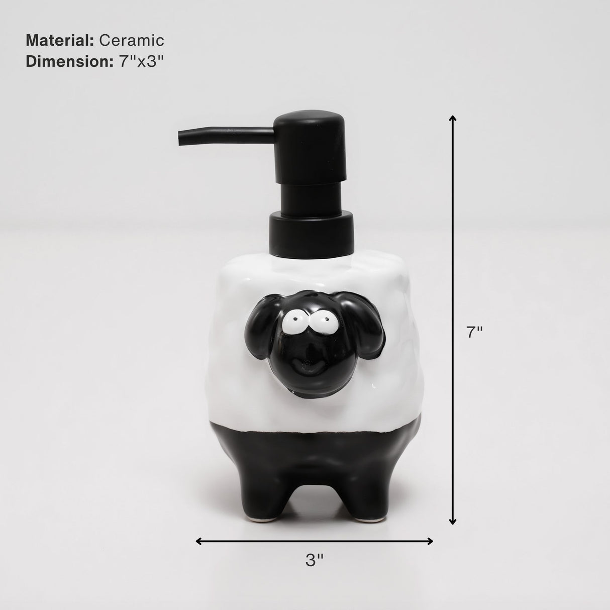 Sheep Shape Ceramic Soap Dispenser – Adorable Handcrafted Bathroom Accessory | Pinch of Pretty