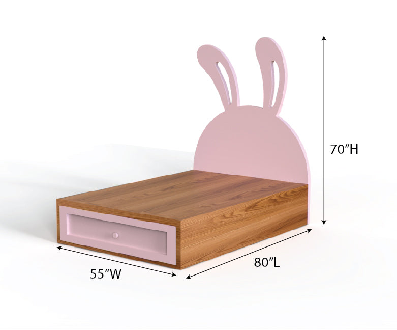 Bunny Ears Kids Bed with Storage Drawer