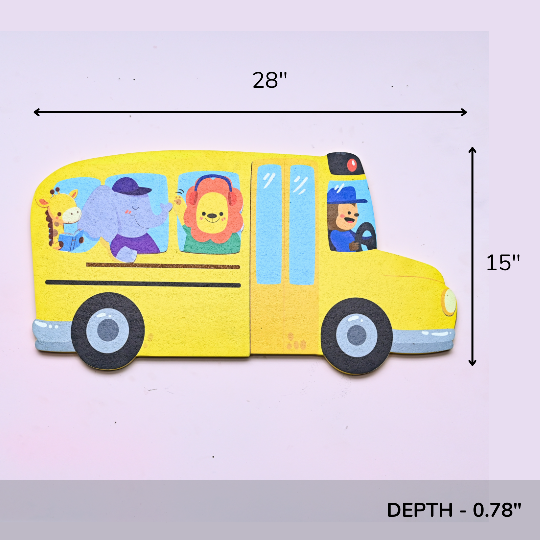 School Bus Shaped Cork Pinboard