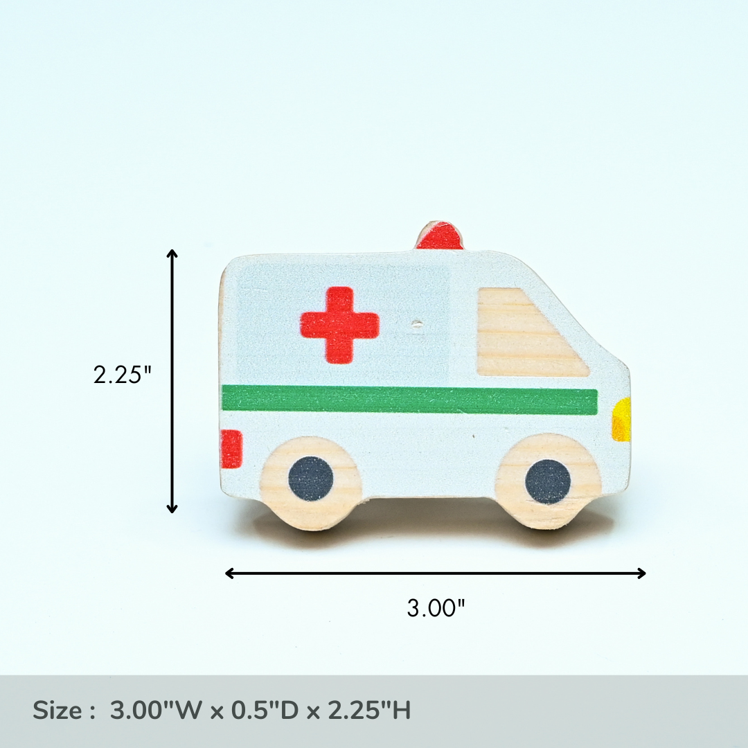 Ambulance Wooden / Drawer Knob– Handcrafted Kids Room Hardware | Pinch of Pretty