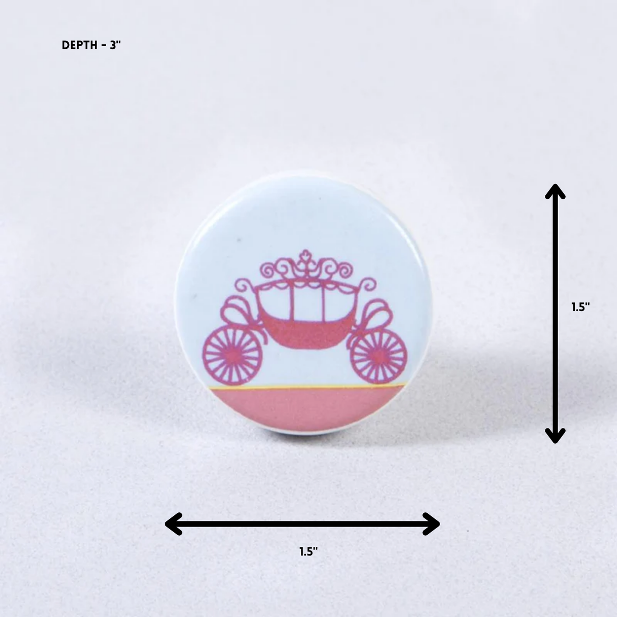 Princess Carriage Ceramic Knob – Stylish Cupboard & Drawer Handle for Kids’ Room