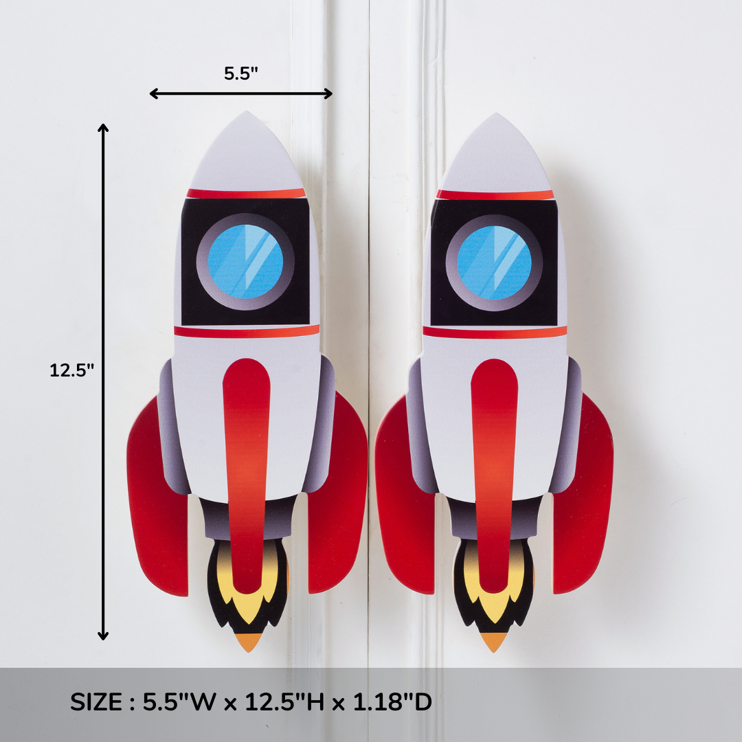 Rocket Wooden Cupboard Handle / Drawer – Handcrafted Kids Room Hardware | Pinch of Pretty