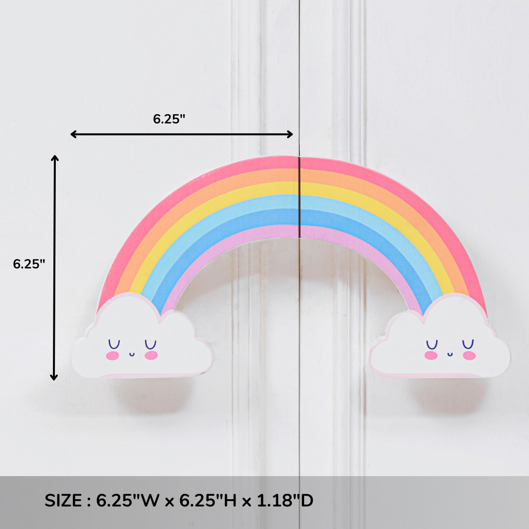 Rainbow Wooden Cupboard Handle / Drawer – Handcrafted Kids Room Hardware | Pinch of Pretty
