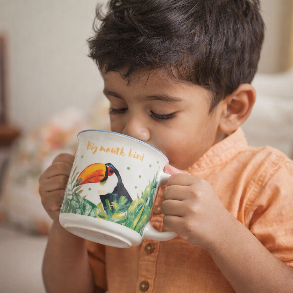 Toucan Bird Ceramic Mug– Handcrafted Wild Animal Kids Tableware | Pinch of Pretty