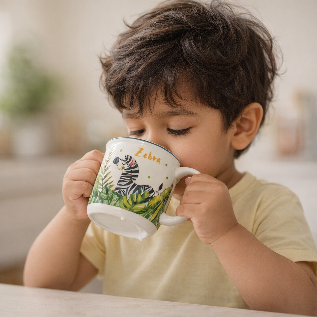 Whimsical Zebra Ceramic Mug– Handcrafted Wild Animal Kids Tableware | Pinch of Pretty