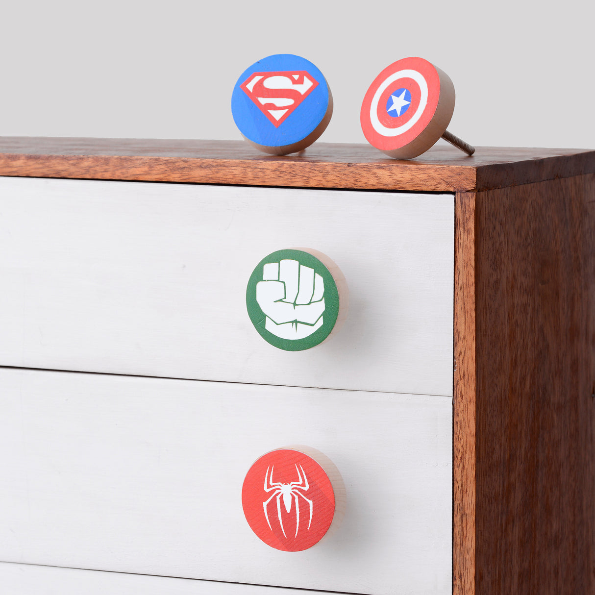 Spiderman Wooden / Drawer Knob – Handcrafted Kids Room Hardware | Pinch of Pretty