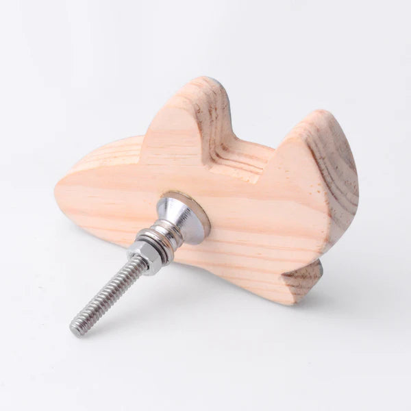 Pack of 5 Adorable Wooden Knobs ( Aeroplane, Ship, Red Car, Rocket , Train )