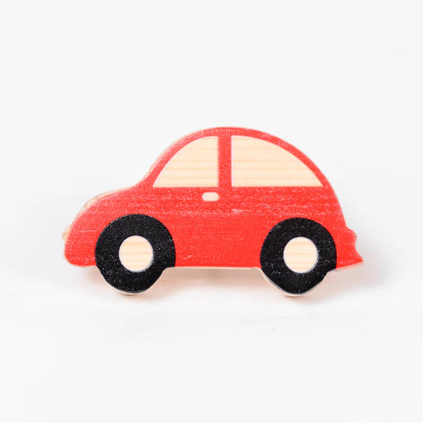Pack of 5 Adorable Wooden Knobs ( Aeroplane, Ship, Red Car, Rocket , Train )