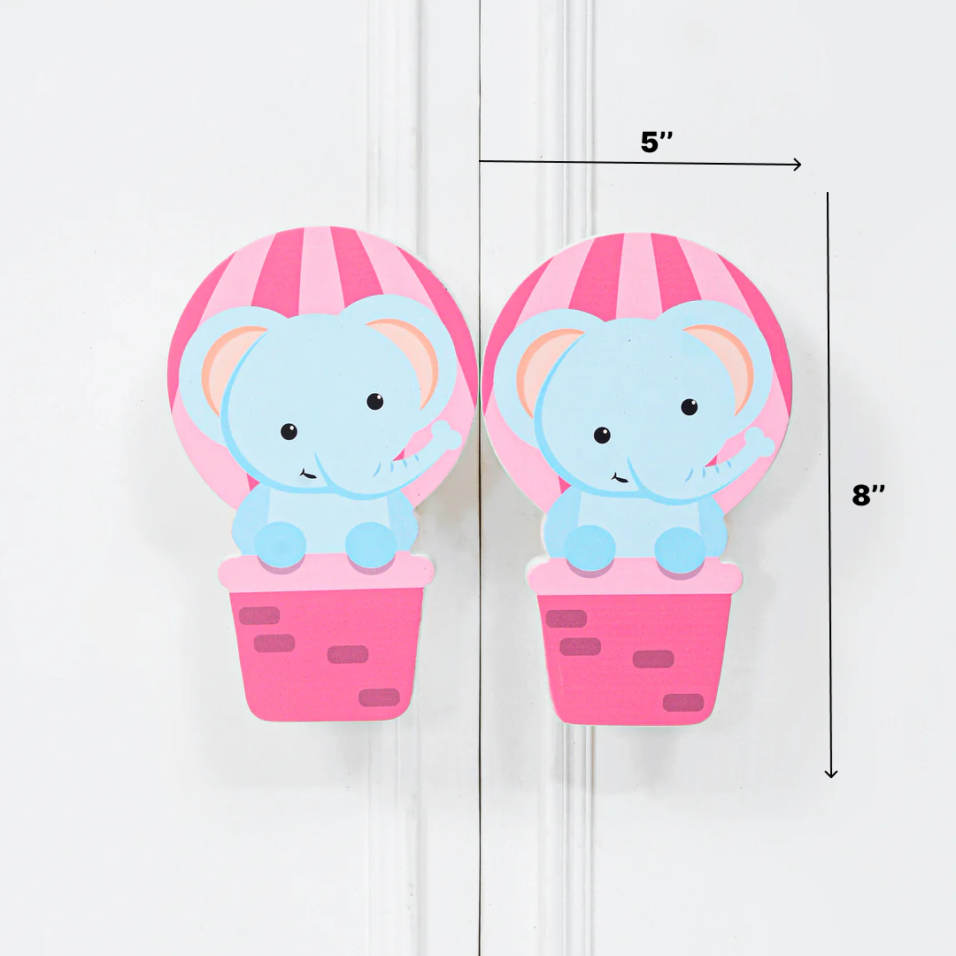 Hot Air Elephant Wooden Cupboard Handle / Drawer – Handcrafted Kids Room Hardware | Pinch of Pretty
