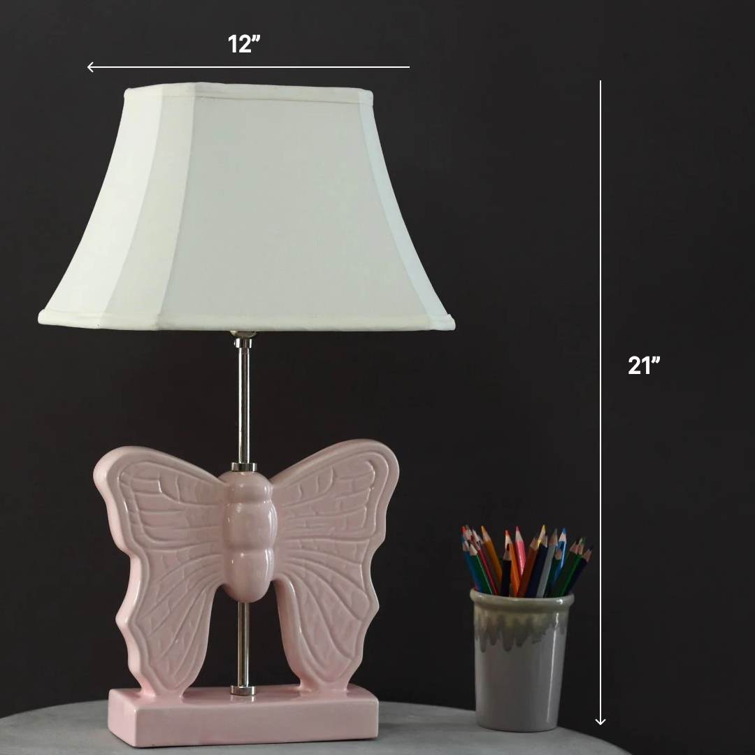 Pink winger butterfly lamp