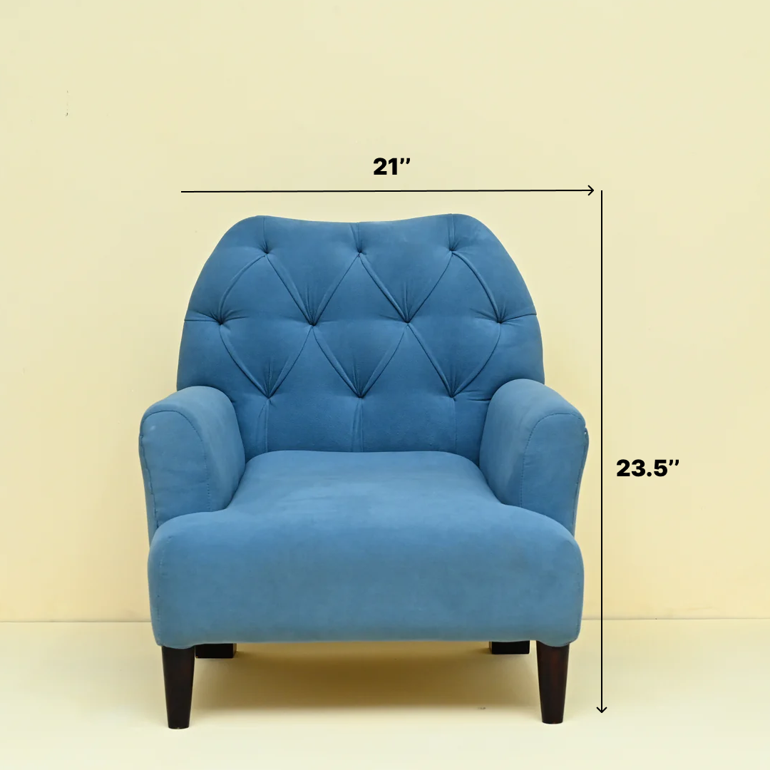 Blue Tufted Accent Chair