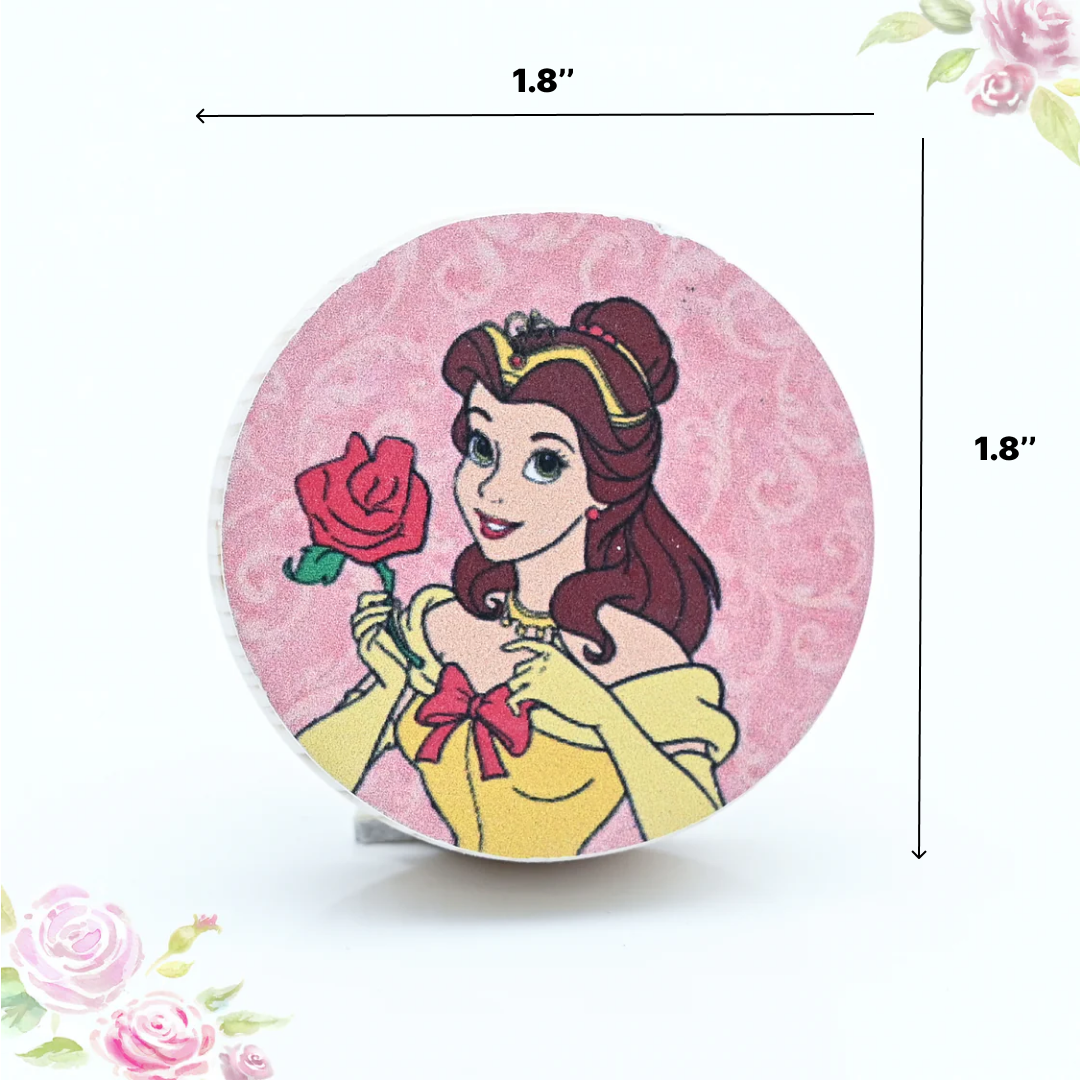Belle with Rose Themed Wooden / Drawer Knob– Handcrafted Kids Room Hardware | Pinch of Pretty