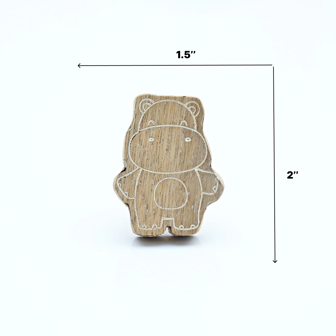 Hippo Mango Wooden / Drawer Knob– Handcrafted Kids Room Hardware | Pinch of Pretty