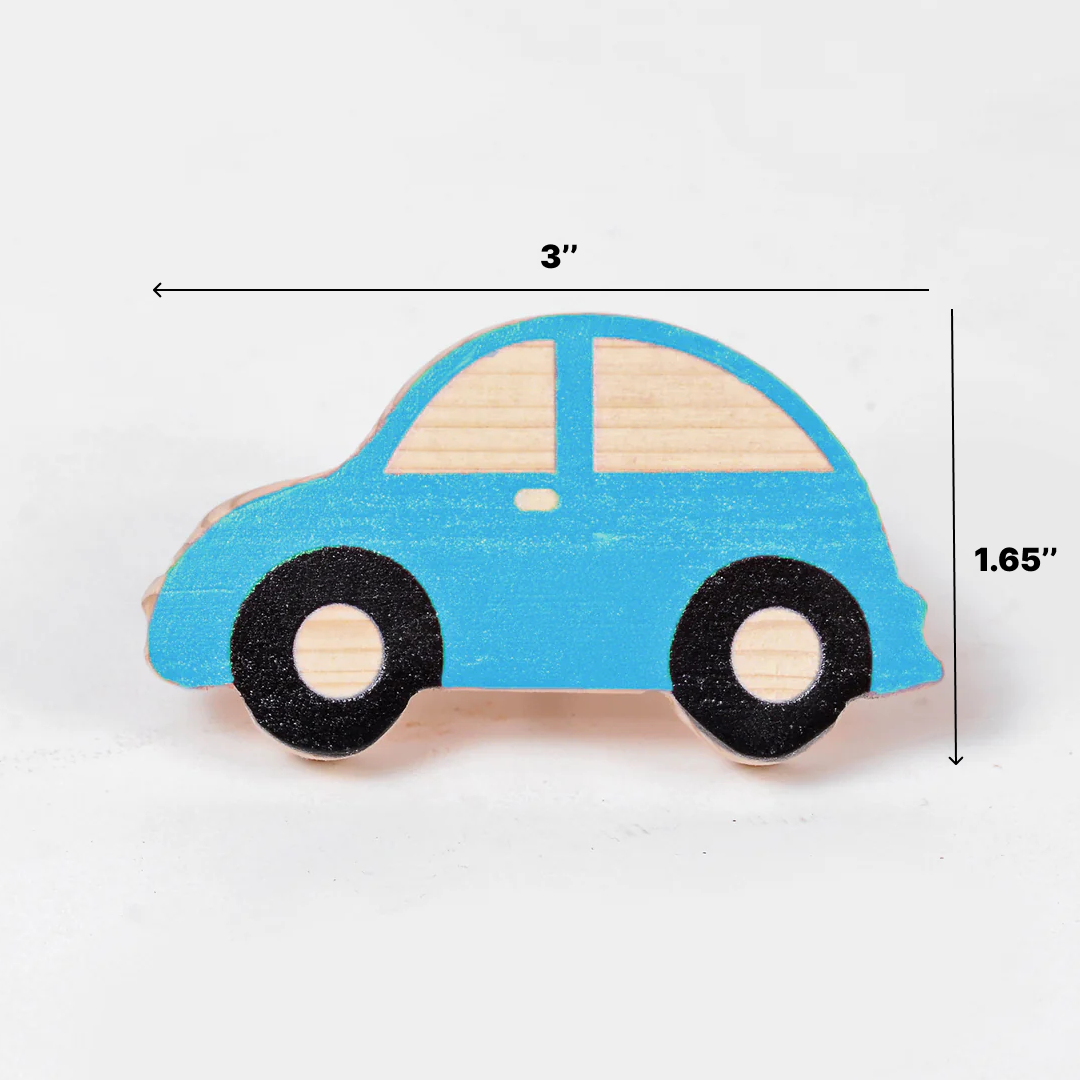 Blue Car Wooden / Drawer Knob – Handcrafted Kids Room Hardware | Pinch of Pretty